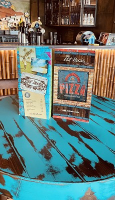 Pizza and cocktail menu